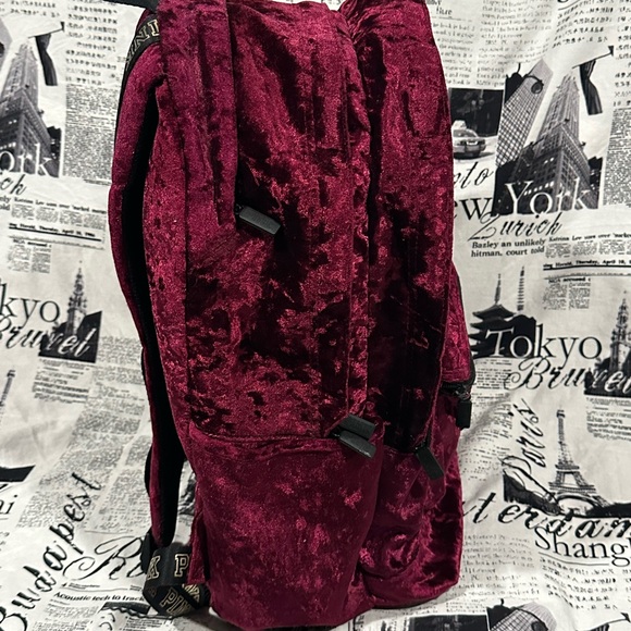 Victoria’s Secret PINK Velvet Velour Backpack Bag with Laptop Storage Full Size - Picture 3 of 8